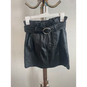 ZARA (trf collection) Faux Leather Small Black Mini Skirt